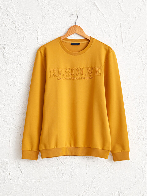 Bisiklet Yaka Baskılı Sweatshirt