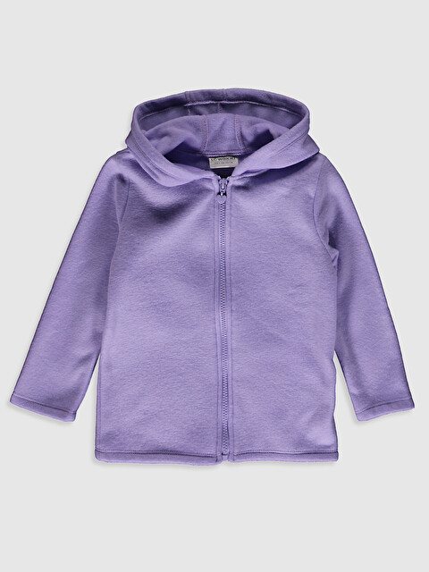 Kız &Ccedil;ocuk Fermuarlı Kap&uuml;şonlu Polar Sweatshirt - LC WAIKIKI