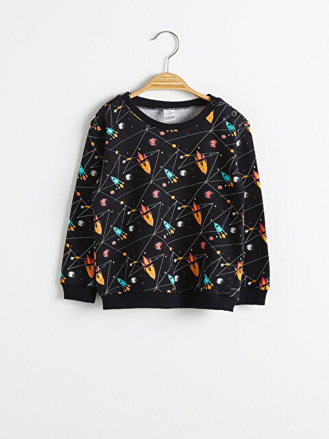 Erkek Bebek Baskılı Sweatshirt