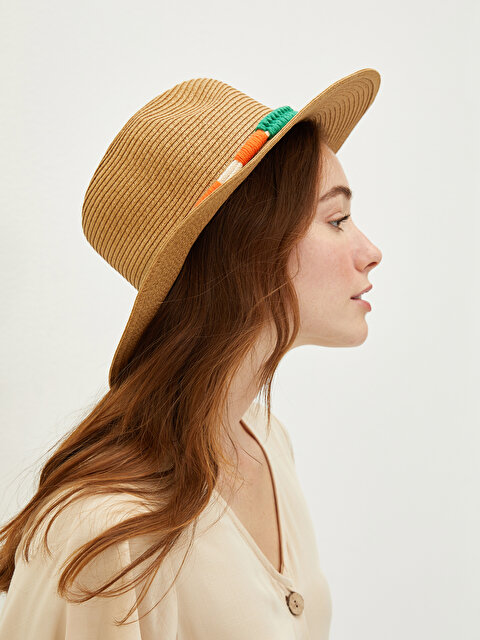  Женская соломенная шляпа федора - LC WAIKIKI
