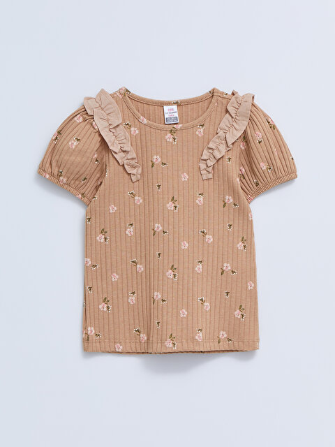 Crew Neck Short Sleeve Printed Baby Girl T Shirt - LC WAIKIKI