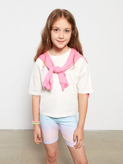 Crew Neck Printed Short Sleeve Cotton Girl T-shirt - LC WAIKIKI