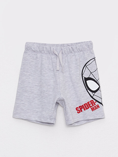 Elastic Waist Spiderman Printed Baby Boy Shorts - LC WAIKIKI