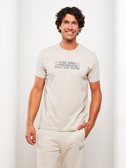 Crew Neck Printed Short Sleeve Men's T-Shirt - LC WAIKIKI