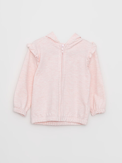 Basic Hooded Long Sleeve Baby Girl Zippered Sweatshirt - LC WAIKIKI