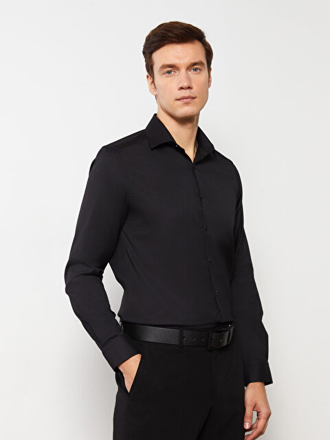 Slim Fit Оксфордская мужская рубашка с длинными рукавами - LC WAIKIKI