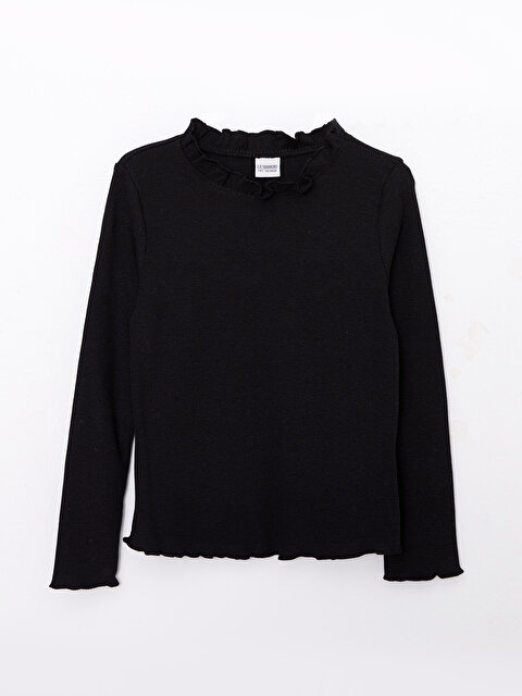 High Collar Basic Long Sleeve Girls T-Shirt - LC WAIKIKI