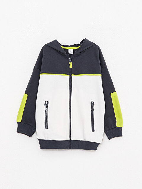 Hooded Long Sleeve Color Block Baby Boy Zipper Sweatshirt - LC WAIKIKI