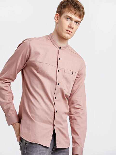 Slim Fit Hakim Yaka Uzun Kollu Arm&uuml;rl&uuml; G&ouml;mlek - LC WAIKIKI
