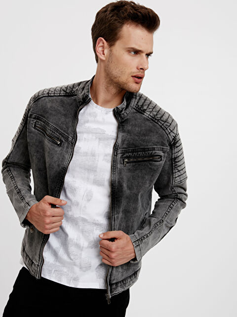 Beymen Club Gri Melanj Erkek Gri Kelebek Yaka Petek Dokulu Blazer Ceket 648968 Beymen