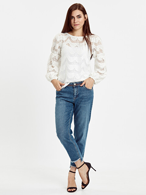 Pa&ccedil;a Detaylı Mom Jean Pantolon - LC WAIKIKI