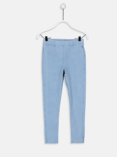 Kız &Ccedil;ocuk Denim G&ouml;r&uuml;n&uuml;ml&uuml; Tayt