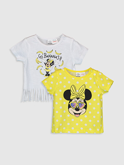 Kız Bebek Minnie Mouse Baskılı Pamuklu Tişört 2'li - LC WAIKIKI