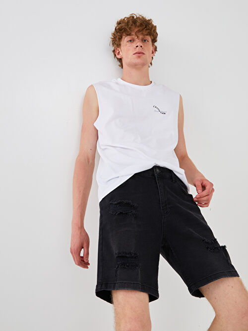 Siyah Xside Standart Kalip Erkek Jean Sort Lc Waikiki