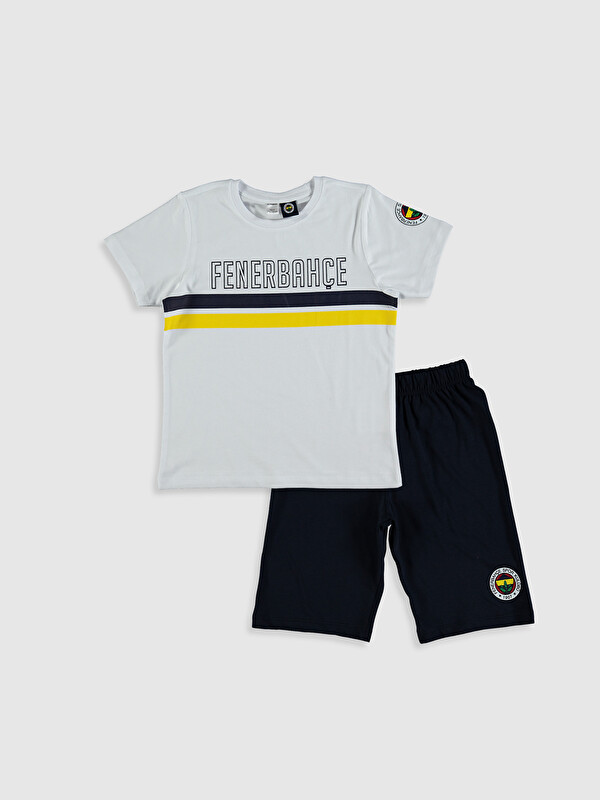 Erkek &Ccedil;ocuk Fenerbah&ccedil;e Amblemli ve Baskılı Pijama Takımı - LC WAIKIKI
