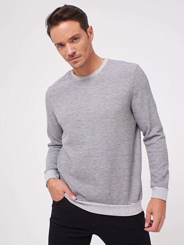 Bisiklet Yaka Uzun Kollu Basic Sweatshirt - LC WAIKIKI