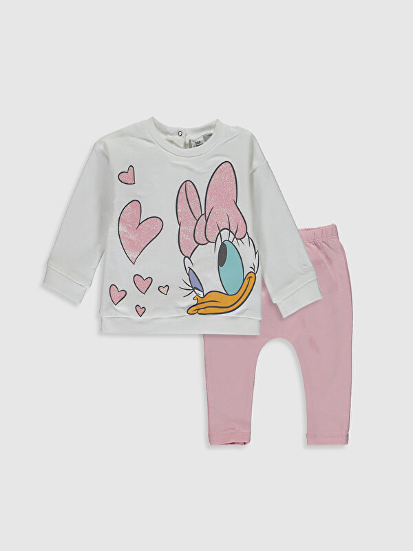 Kız Bebek Daisy Duck Sweatshirt ve Pantolon - LC WAIKIKI
