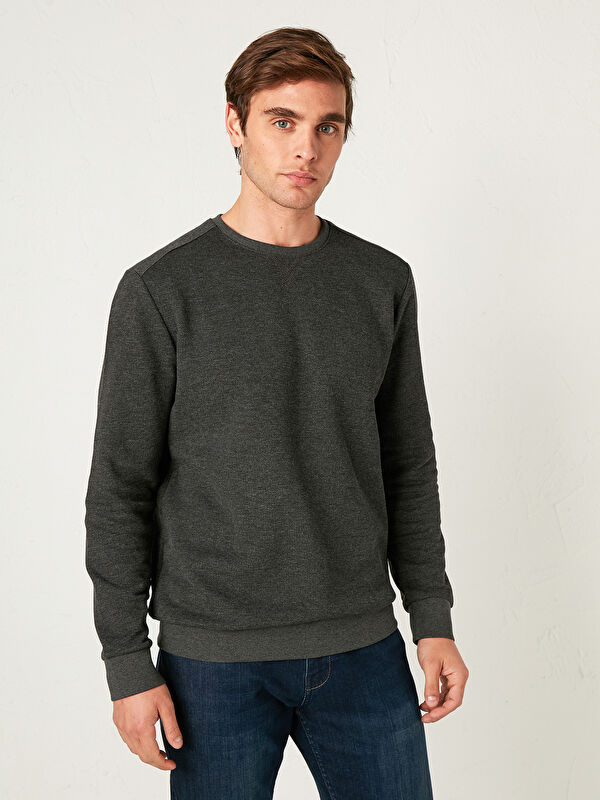 Bisiklet Yaka Basic Sweatshirt - LC WAIKIKI