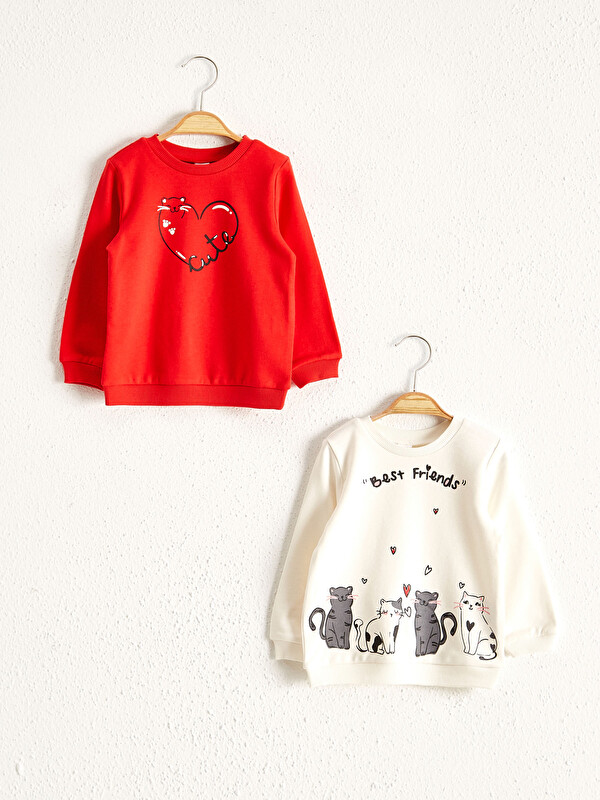 Kız Bebek Baskılı Sweatshirt 2'li - LC WAIKIKI