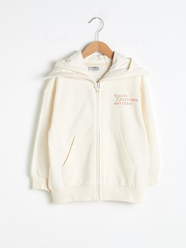 Kız &Ccedil;ocuk Fermuarlı Kap&uuml;şonlu Sweatshirt
