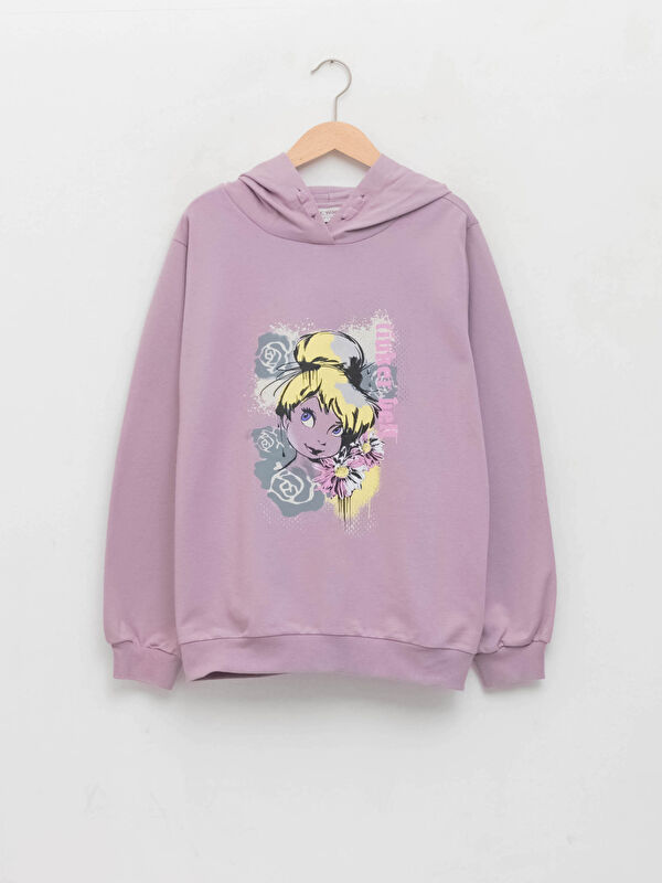 Kap&uuml;şonlu Tinker Bell Baskılı Uzun Kollu Kız &Ccedil;ocuk Sweatshirt - LC WAIKIKI