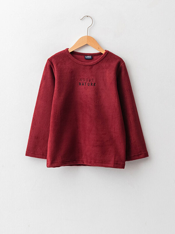 Bisiklet Yaka Baskılı Uzun Kollu Erkek &Ccedil;ocuk Sweatshirt