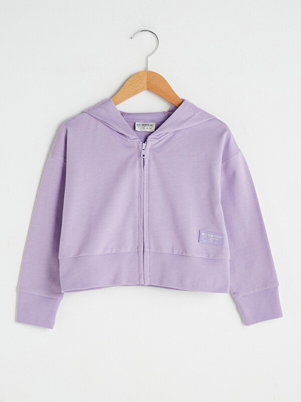 Kap&uuml;şonlu Uzun Kollu Kız &Ccedil;ocuk Fermuarlı Sweatshirt - LC WAIKIKI
