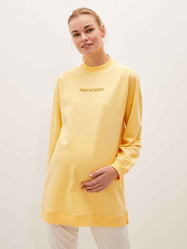 Bisiklet Yaka Baskılı Uzun Kollu Hamile Tunik - LC WAIKIKI