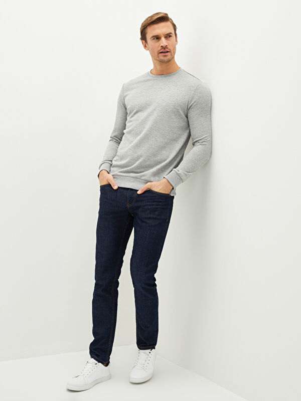 LCW BASIC Bisiklet Yaka Uzun Kollu Erkek Sweatshirt