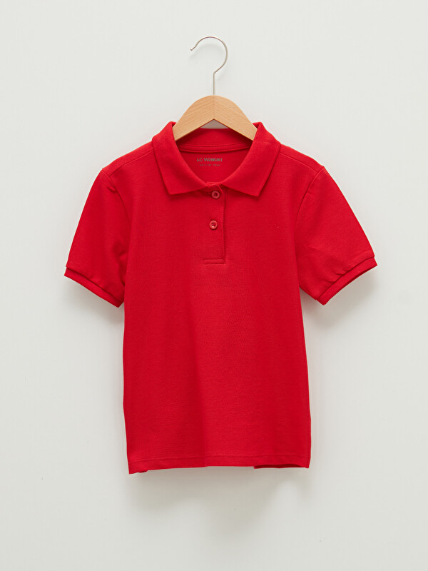 Polo Yaka Basic Kısa Kollu Kız &Ccedil;ocuk Tiş&ouml;rt - LC WAIKIKI