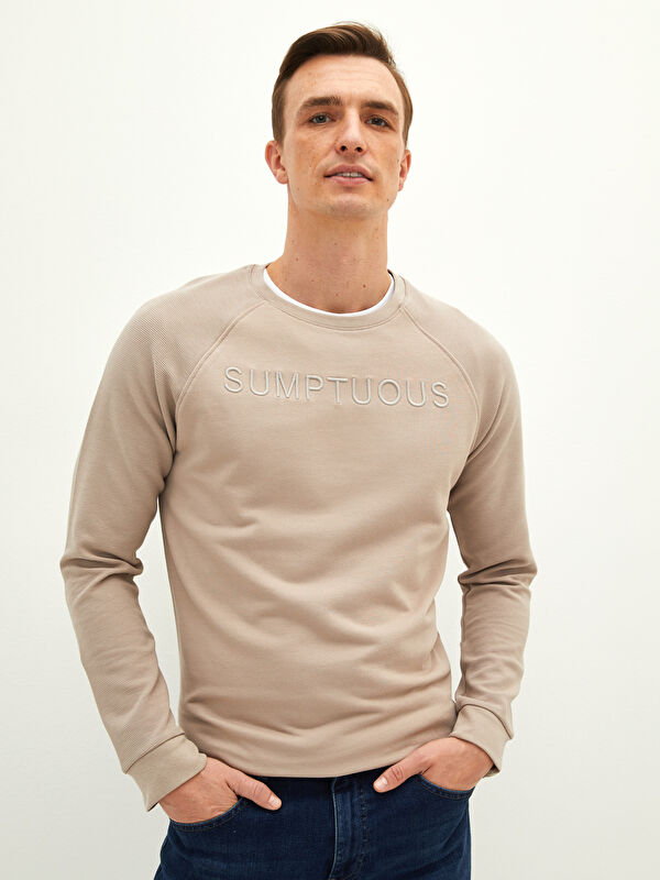 LCW CLASSIC Bisiklet Yaka Uzun Kollu Baskılı Erkek Sweatshirt - LC WAIKIKI