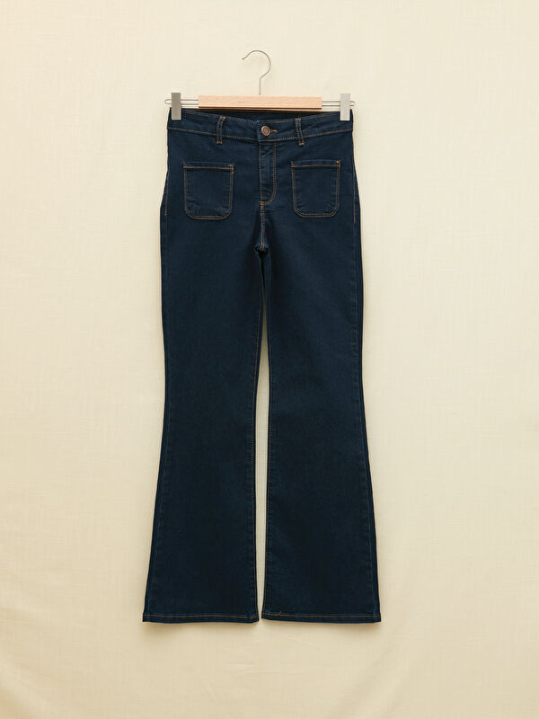 LCW GREEN Basic İspanyol Pa&ccedil;a Kız &Ccedil;ocuk Jean Pantolon