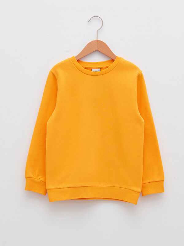 Bisiklet Yaka Basic Uzun Kollu Erkek &Ccedil;ocuk Sweatshirt