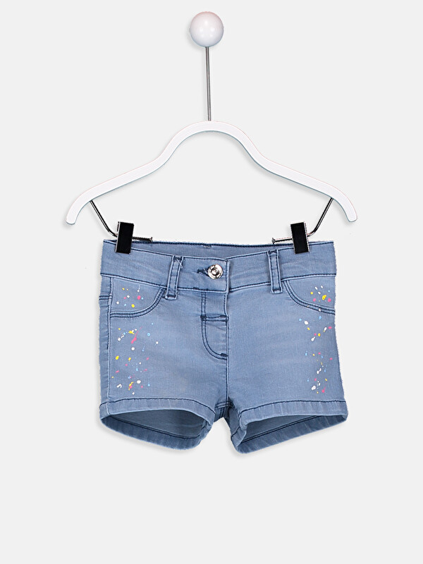 Comfort Fit &Ccedil;ok Renkli Kız Bebek Jean Şort - LC WAIKIKI