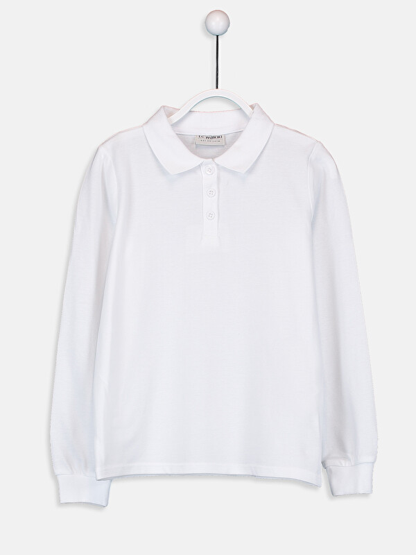 Polo Yaka Basic Uzun Kollu Kız &Ccedil;ocuk Tiş&ouml;rt - LC WAIKIKI