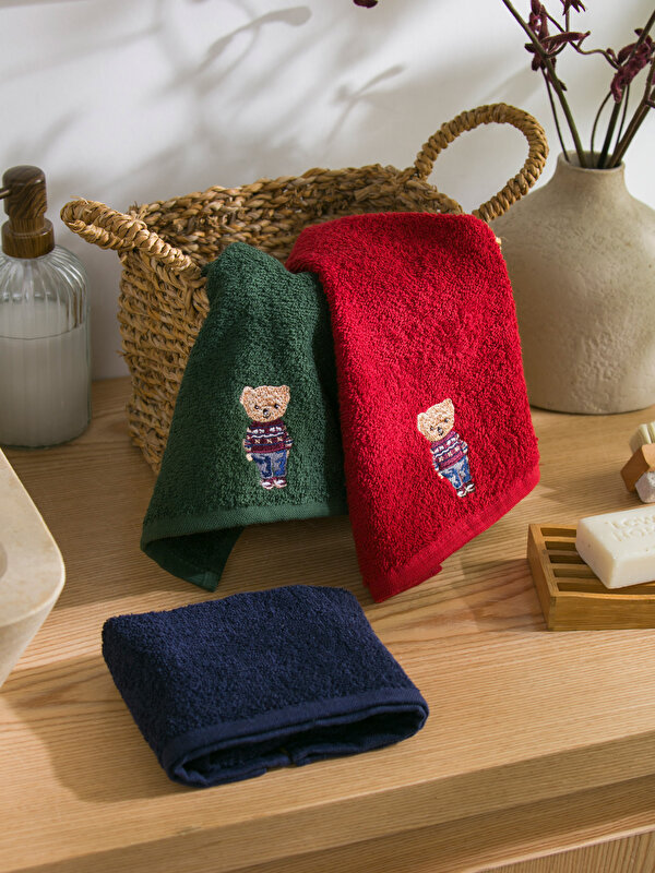 Cotton Nutcracker Embroidered Hand Towel 2 Pack 30x50 Cm -W3HF16Z8