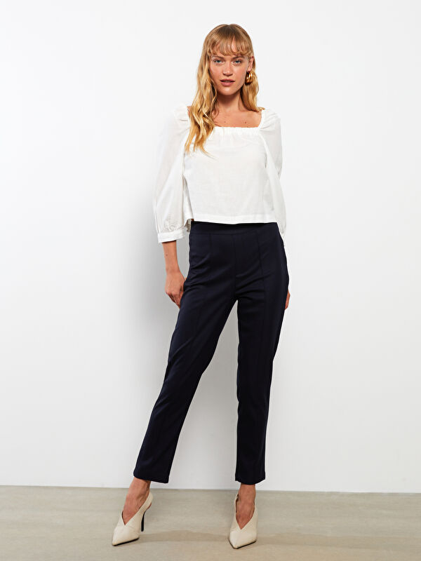 LC WAIKIKI Comfortable Fit Stripe Detailed Wide Leg Women's Trousers 2024, Buy LC WAIKIKI Online