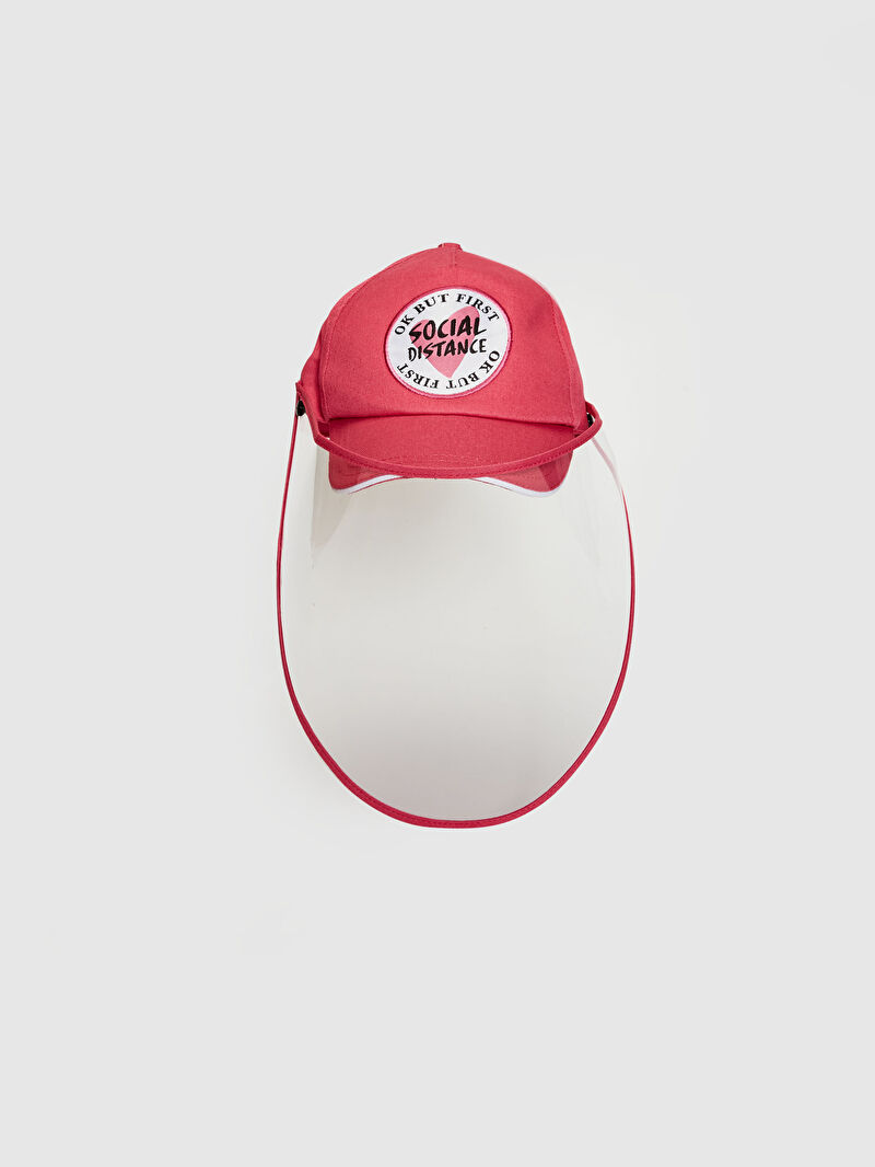 pembe siperlikli yuz koruyucu gabardin sapka lc waikiki