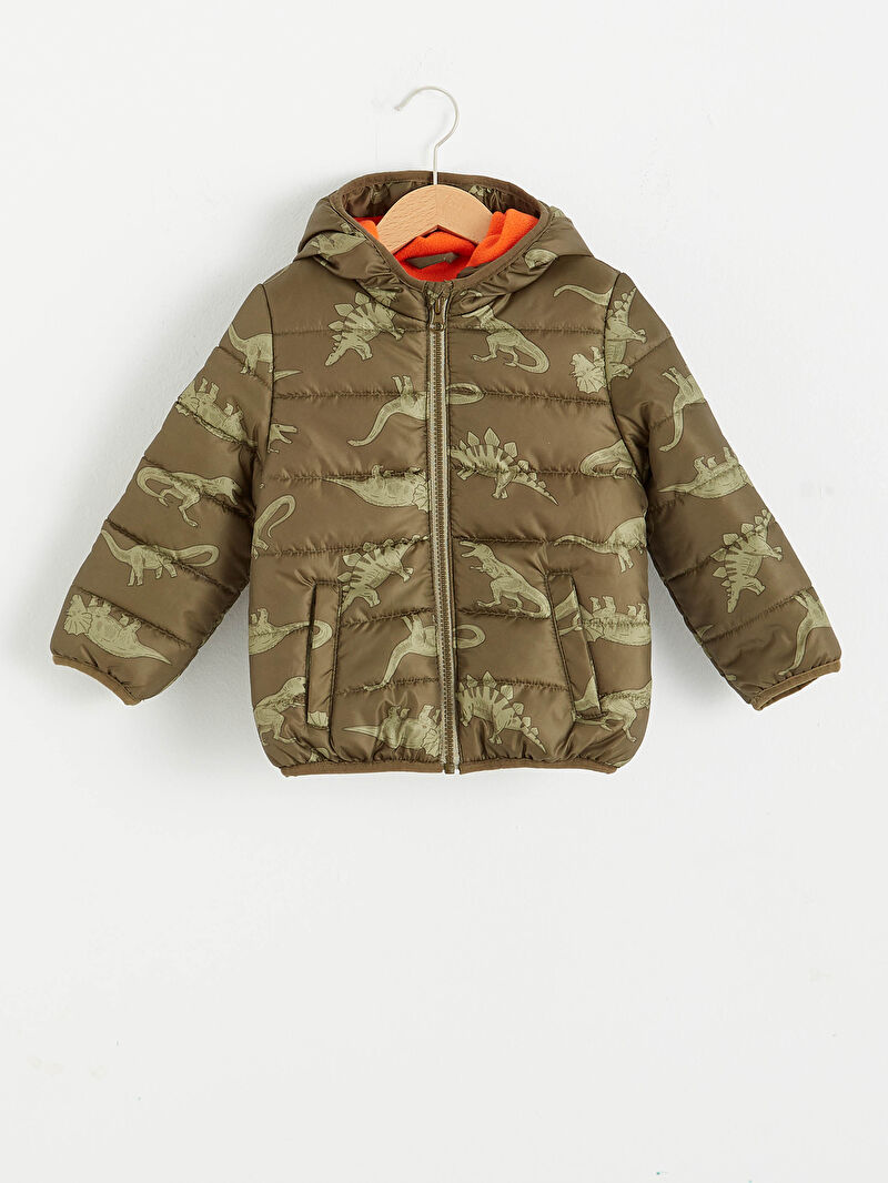 Yeşil Erkek Bebek Kapüşonlu Fermuarlı Mont LC Waikiki