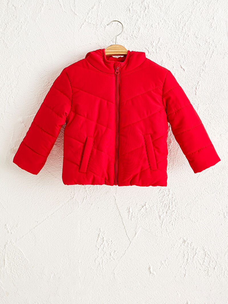 Kırmızı Kız Bebek Kapüşonlu Mont LC Waikiki