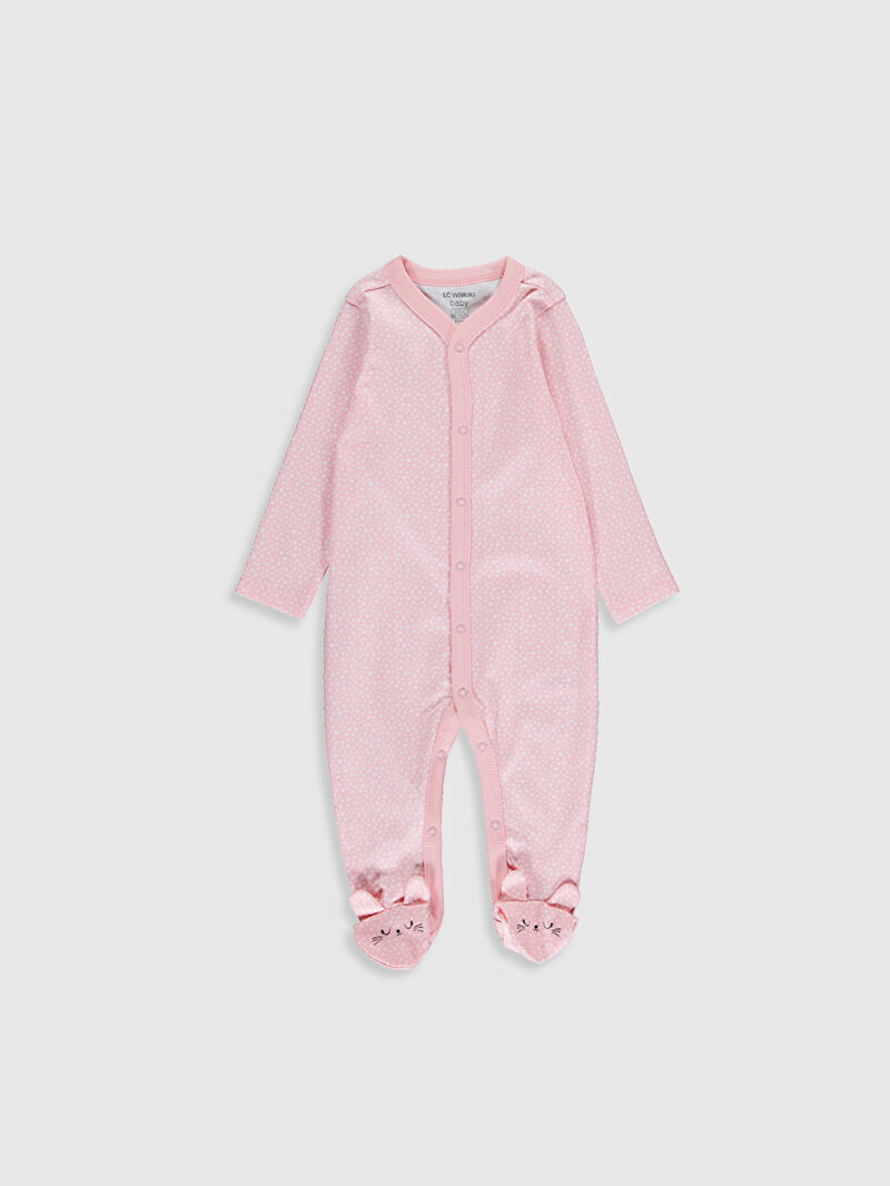 Pembe Kız Bebek Patikli Baskılı Tulum LC Waikiki