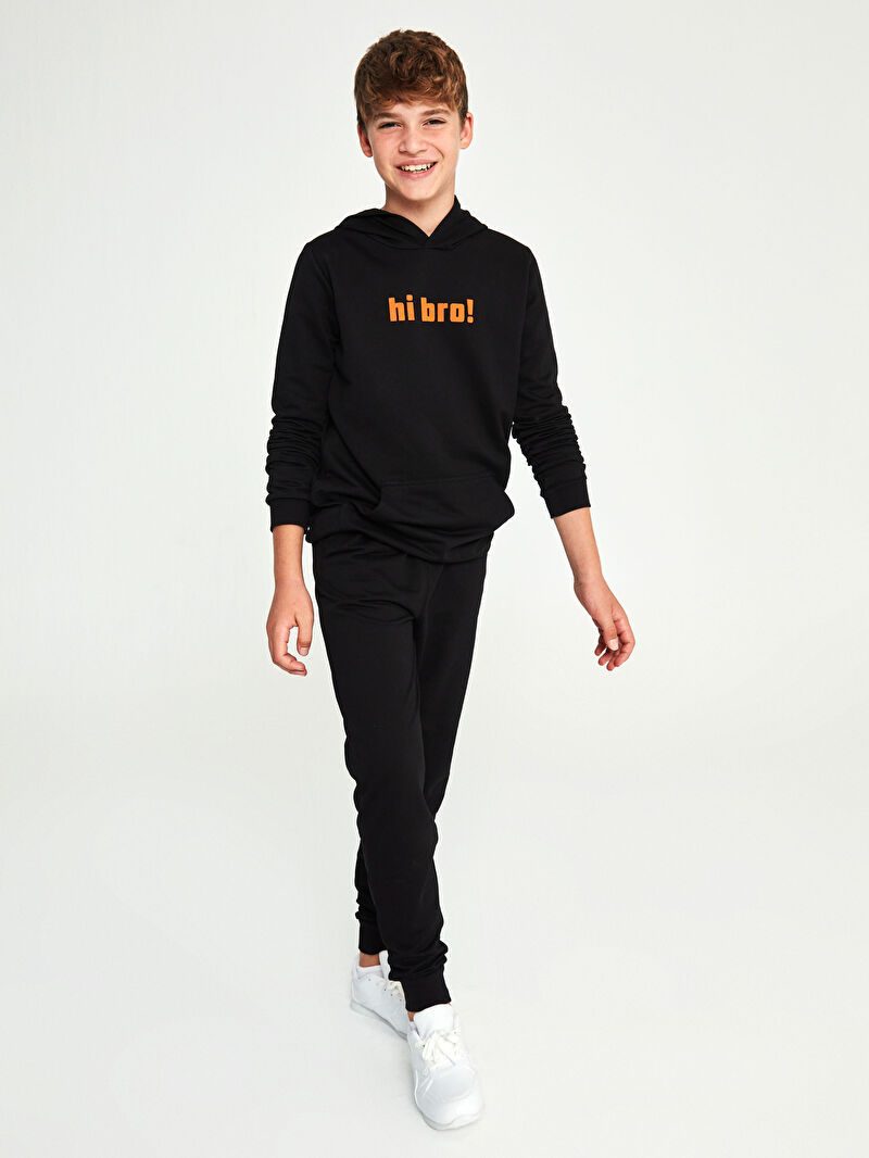 Siyah Erkek Çocuk Sweatshirt ve Eşofman Altı LC Waikiki