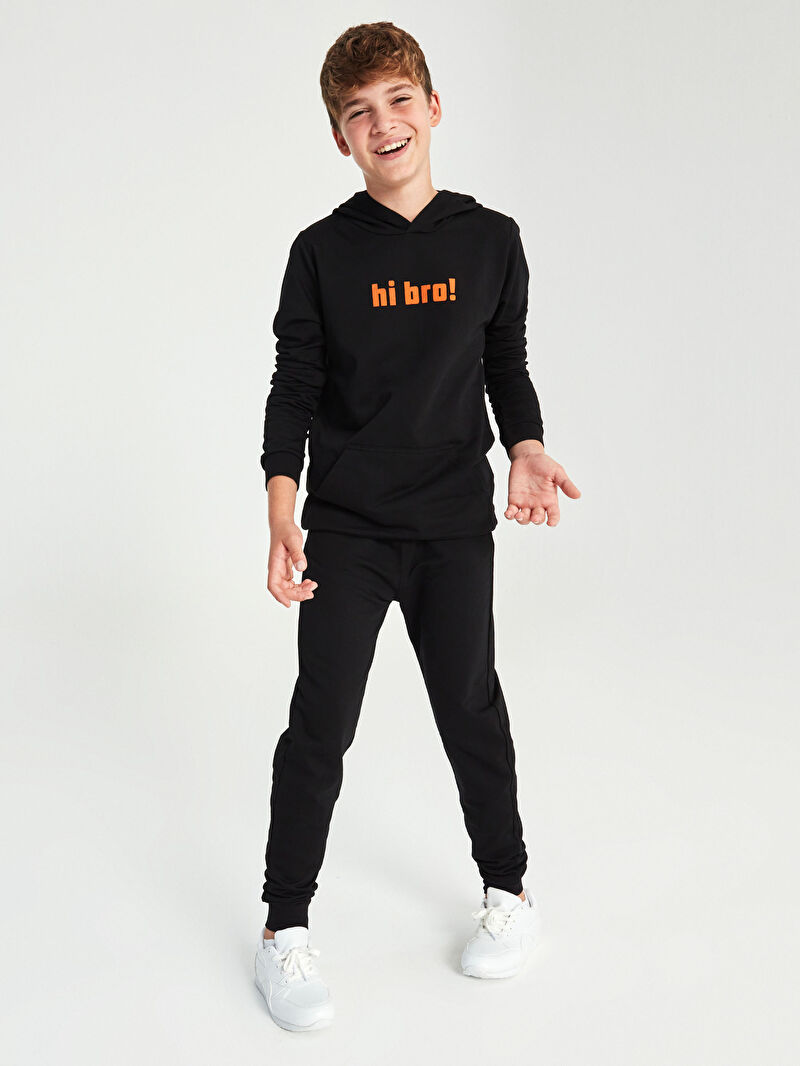 Siyah Erkek Çocuk Sweatshirt ve Eşofman Altı LC Waikiki