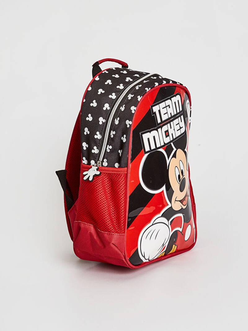 kirmizi erkek cocuk mickey mouse lisansli sirt cantasi lc waikiki