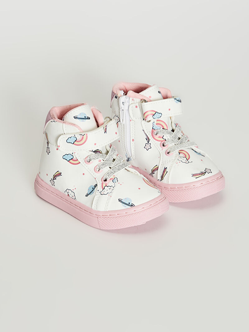 Beyaz Kız Bebek Baskılı Bot LC Waikiki