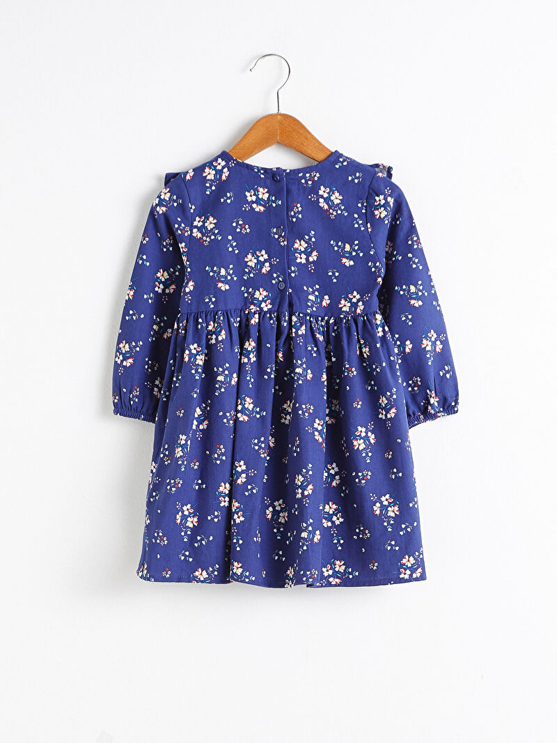 Lacivert Kız Bebek Gabardin Elbise LC Waikiki