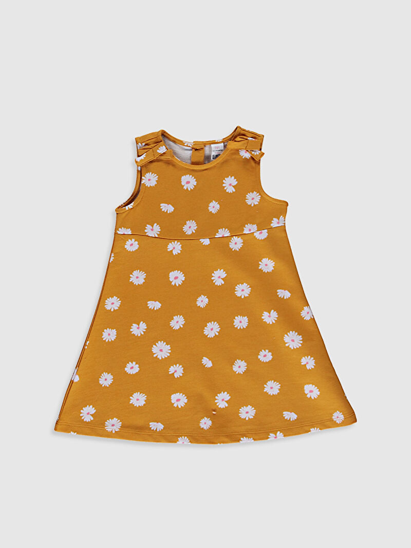 Sarı Kız Bebek Baskılı Elbise LC Waikiki