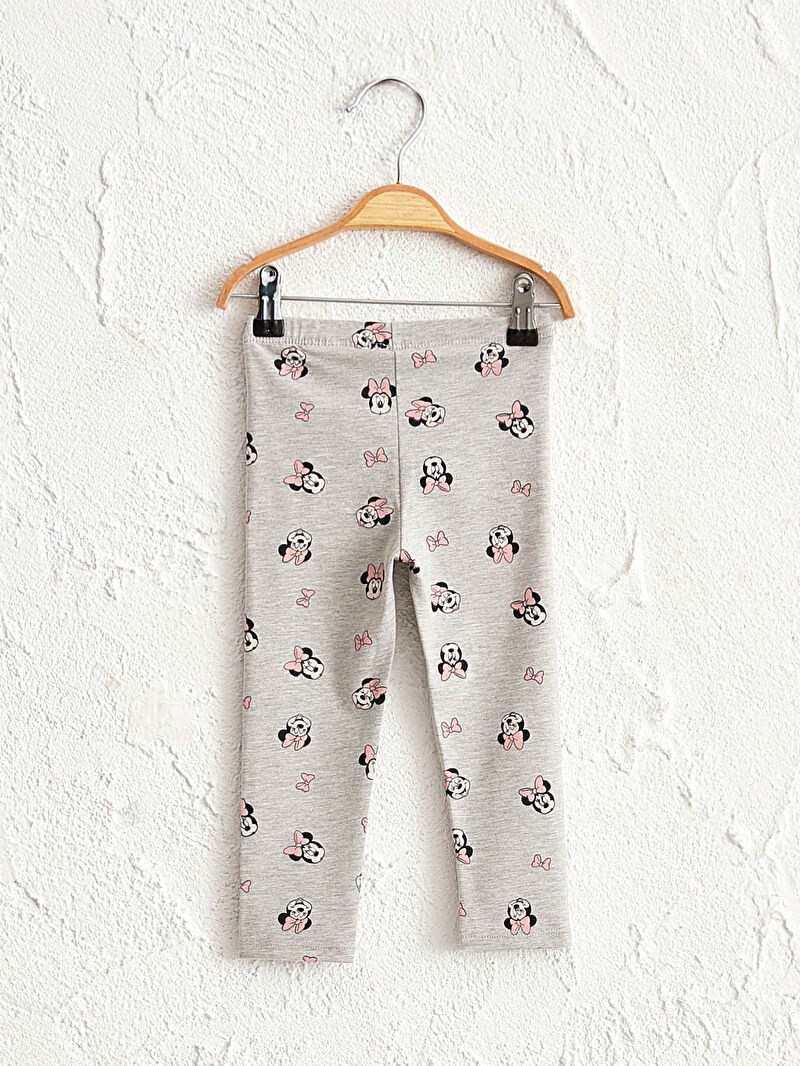 Gri Kız Bebek Minnie Mouse Baskılı Tayt LC Waikiki