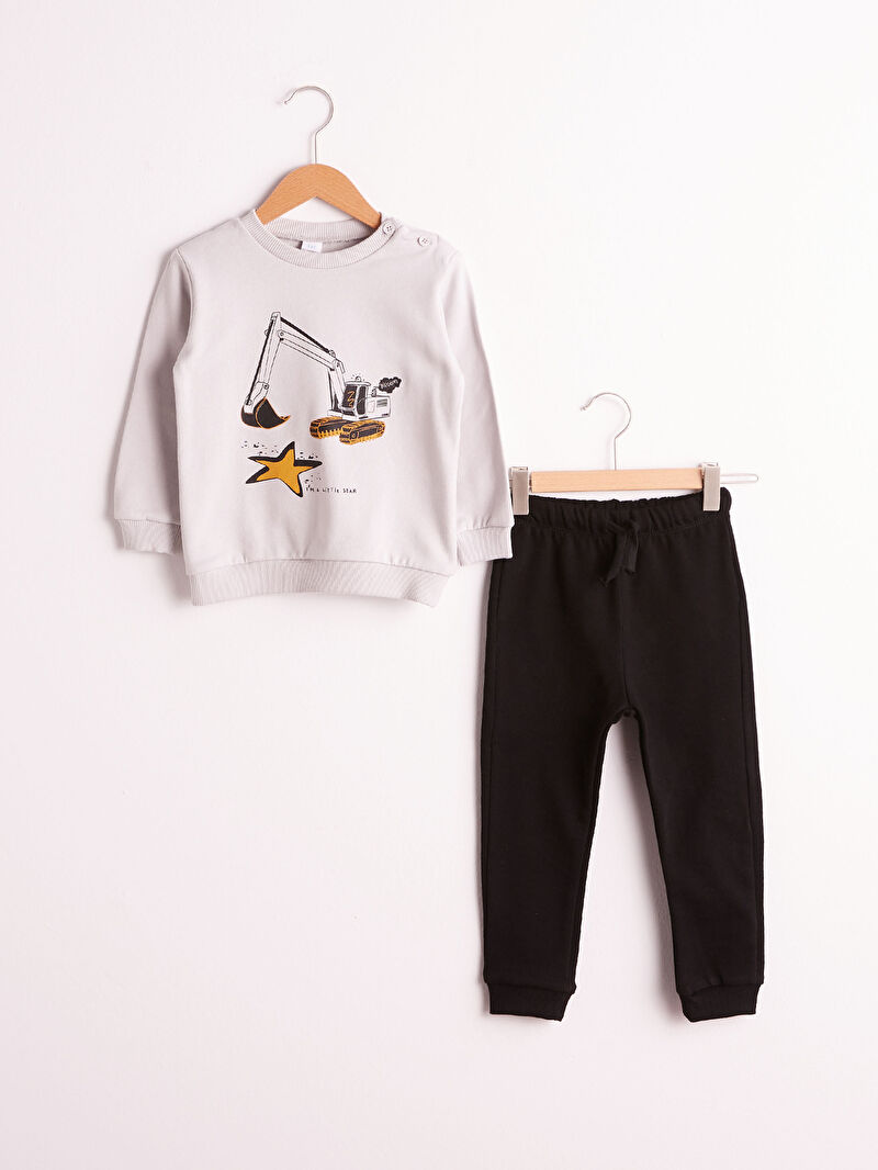Gri Erkek Bebek Sweatshirt Ve Pantolon Lc Waikiki Gri Erkek Bebek Sweatshirt Ve Pantolon Lc Waikiki