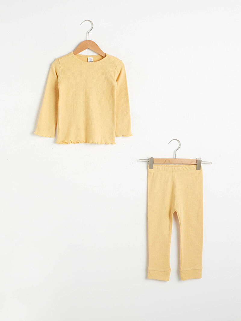 Sari Kiz Bebek Pijama Takimi Lc Waikiki